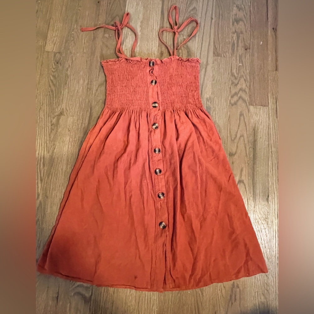 Orange dress with buttons